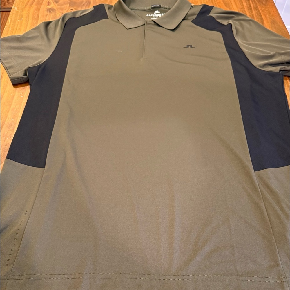 J.Lindeberg Olive & Black Performance Polo